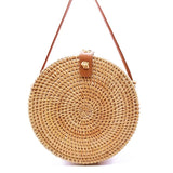 Vietnam Hand Woven Bag Round Rattan Straw Bags Bohemia Style Beach Circle Bag 2018 Popular LB965