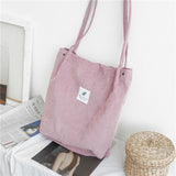 Fashion Women Shoulder Bag Canvas Korean Version Handbag Designer Brand Female Totes Casual Large Capacity Corduroy Shoulder Bag