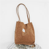 Fashion Women Shoulder Bag Canvas Korean Version Handbag Designer Brand Female Totes Casual Large Capacity Corduroy Shoulder Bag