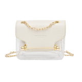 Fashion Women Brand Design Small Square Shoulder Bag Clear Transparent PU Composite Messenger Bags New Female Handbags